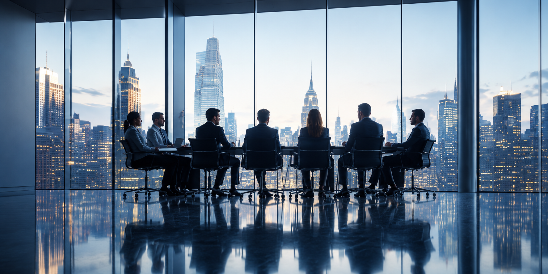 Business leaders discussing organizational strategy